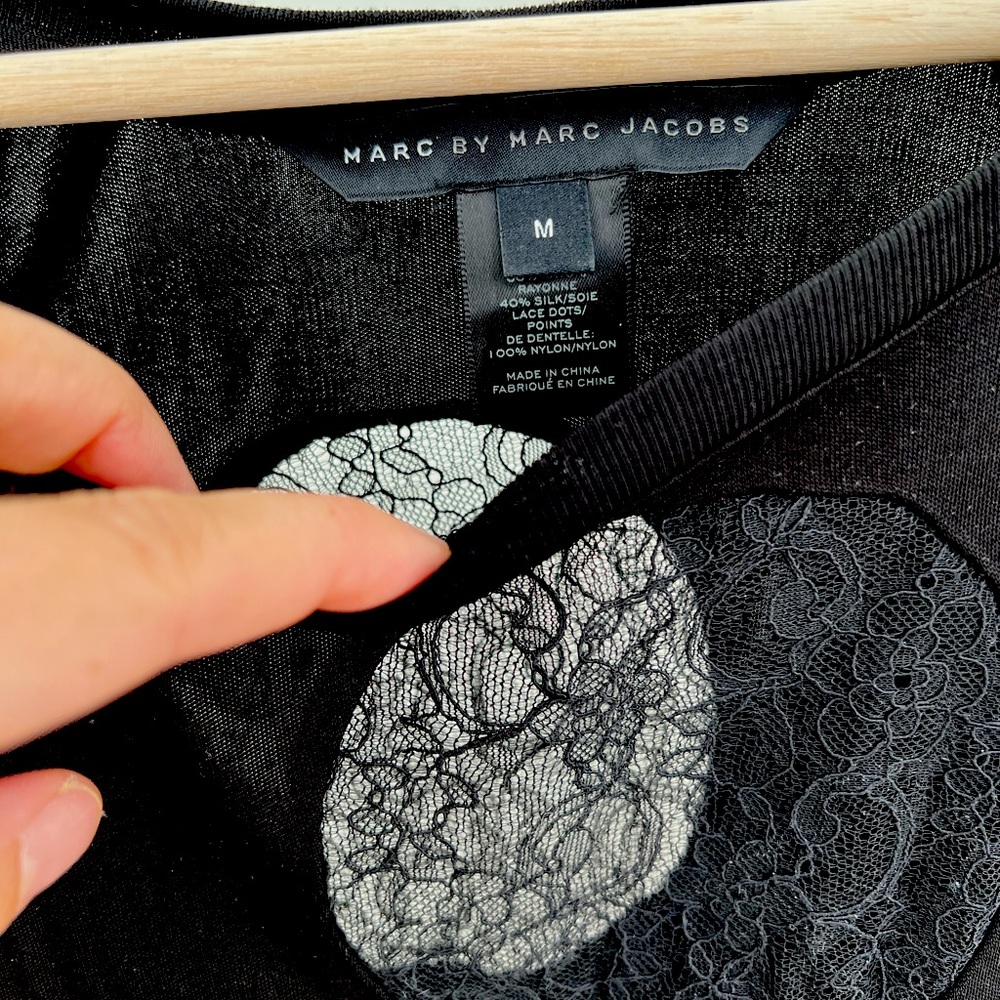 Marc Jacobs, top with lace bubbles, size M
